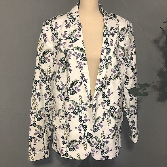 Liz Claiborne Jackets & Blazers - LIZ CLAIBORNE | WHITE FLORAL | ONE BUTTON JACKET | BRAND NEW WITH TAGS
